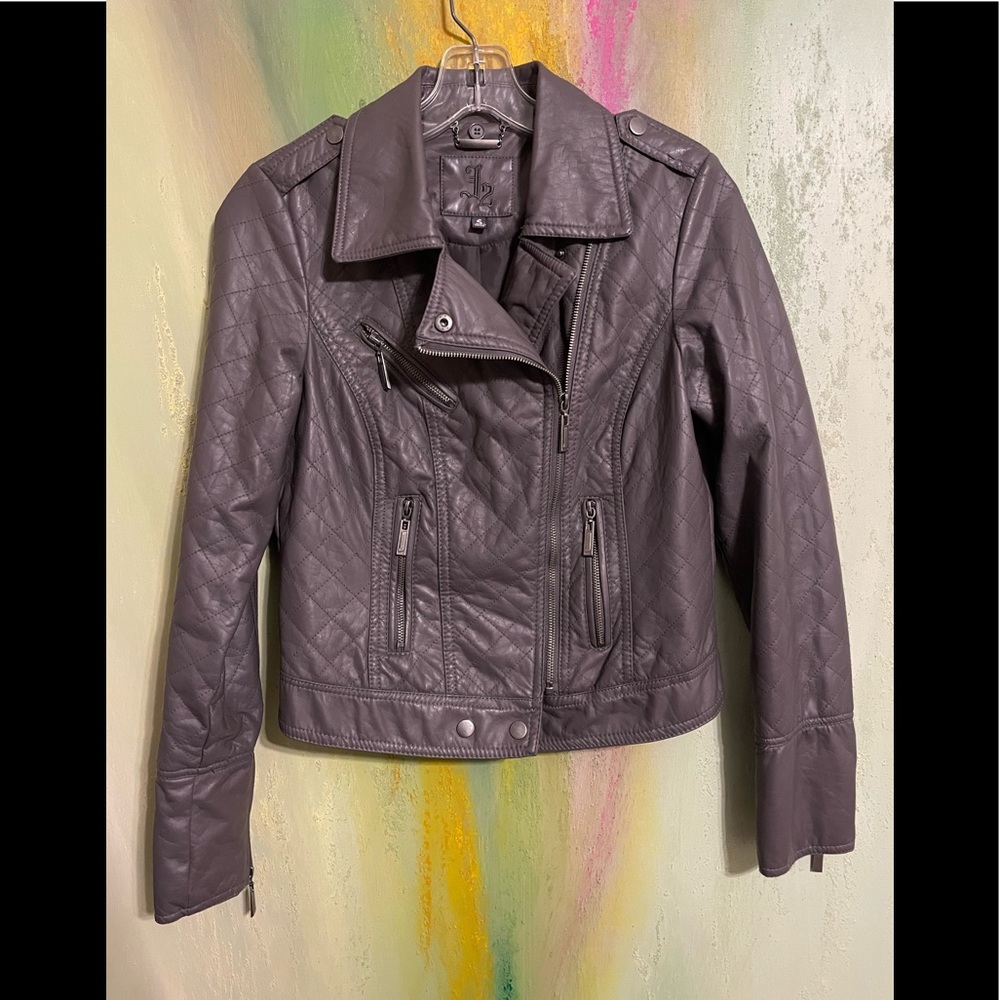 J2 faux gray leather jacket